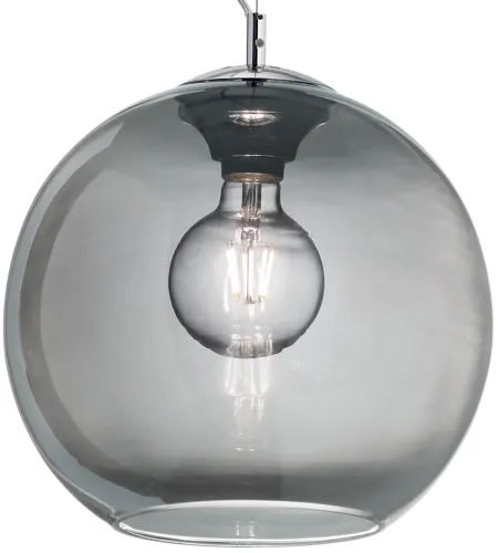 Ekspresowa dostawa Pojedyncza dymna szklana lampa wisząca z kulistym kloszem Ideal Lux 094229 Nemo E27 40cm x 252cm