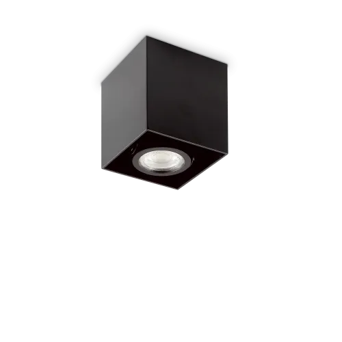 Promocja Czarna lampa sufitowa sześcian punktowa spot regulowana Ideal Lux 243948 Mood GU10 9cm x 9cm