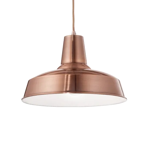 Bestseller Miedziana klasyczna metalowa lampa wisząca do kuchni Ideal Lux 093697 Moby E27 35cm x 120cm