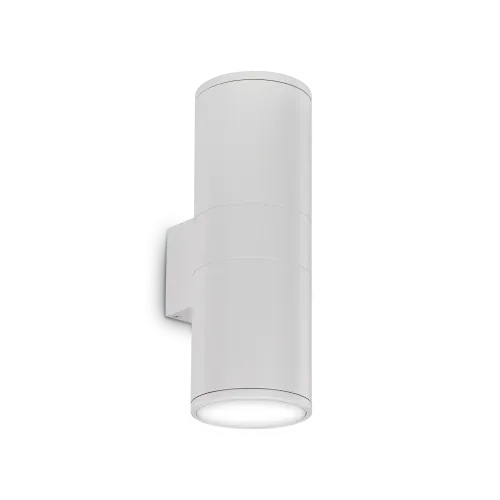 Wyprzedaż Biała zewnętrzna lampa ścienna kinkiet walec na elewację światło góra - dół Ideal Lux 092300 Gun 2xE27 IP54