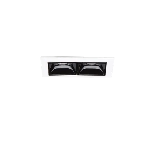 Bezpieczne zakupy Czarna prostokątna lampa podtynkowa z białą ramką Ideal Lux 206196 Lika LED 6W 480LM 3000K CRI90 29stopni 7,4cm x 4,5cm x 4,8cm