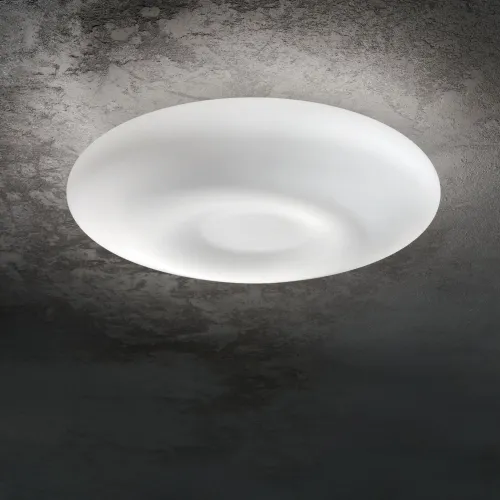 Biała lampa sufitowa plafon donut z szklanym kloszem Ideal Lux 019758 Glory 3xE27 50cm x 17cm Najlepsza cena
