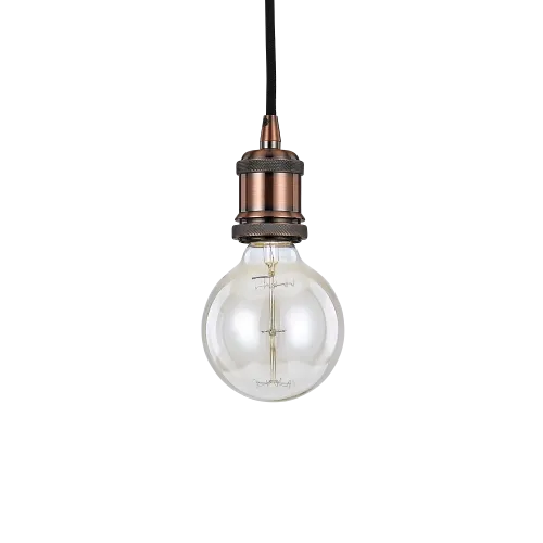 Wyjątkowa oferta Lampa wisząca z miedzianym gwintem na czarnym kablu Ideal Lux 122106 Frida E27 10cm x 150cm