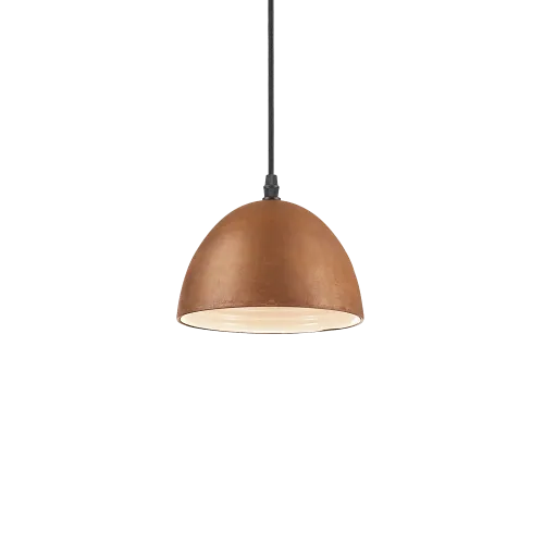 Hit sprzedaży Lampa wisząca z półkolistym oksydowanym kloszem karbowanym od wewnątrz Ideal Lux 174204 Folk E27 18cm x 214cm