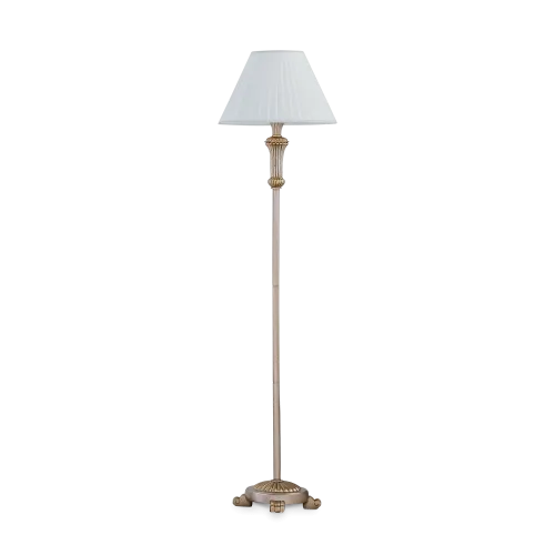 Klasyczna włoska złota lampa podłogowa z abażurem Ideal Lux 020877 Firenze E27 165cm x 42cm Darmowy zwrot