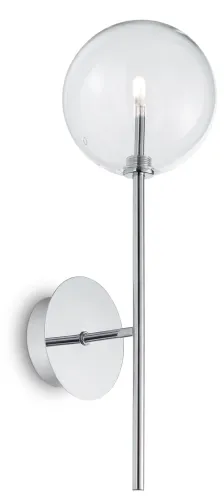Okazja Chromowany kinkiet metalowy korpus i szklana transparentna kula Ideal Lux 200132 Equinoxe G4