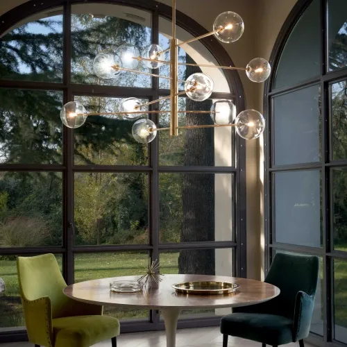 Zamów dziś Włoska lampa wisząca klasy premium Ideal Lux 200125 Equinoxe 12xG4 124cm mosiądz