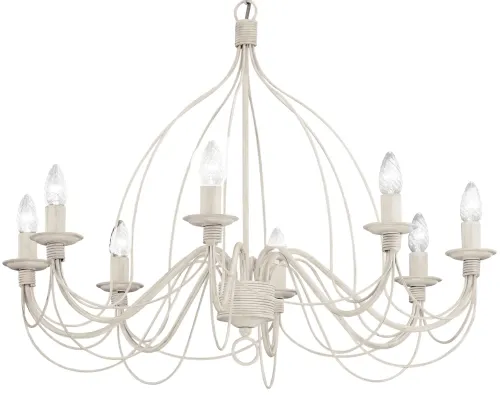 Szeroki biały żyrandol na łańcuchu na hak lampa wisząca Ideal Lux 005898 Corte 8xE14 80cm x 115cm Bestseller