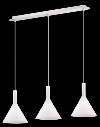Wyjątkowa oferta Lampa wisząca nad stół trzy białe klosze na podłużnej listwie 82cm Ideal Lux 074245 Cocktail 3xE14