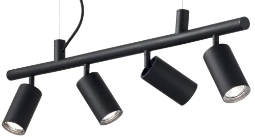 Lampa wisząca cztery regulowane reflektory na czarnej listwie Ideal Lux 231341 Dynamite 4xGU10 76cm x 225cm Kup online
