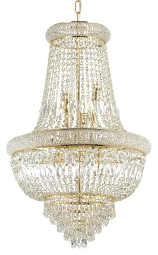 Włoski kryształowy żyrandol z mosiężnymi elementami Ideal Lux 207216 Dubai 10xE14 52cm Hit sprzedaży