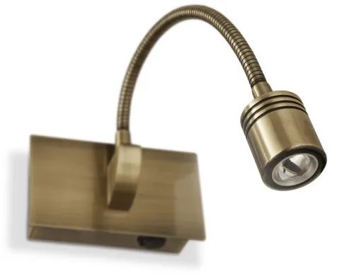 Łatwy zwrot Mosiężny kinkiet z giętkim ramieniem i włącznikiem na podstawie Ideal Lux 121352 Dynamo LED 3W 200LM 4000K