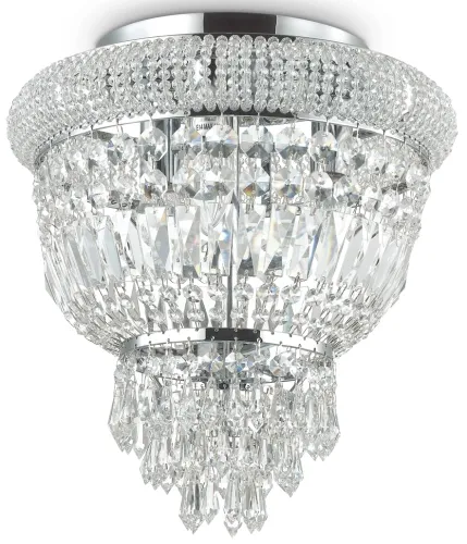Chromowany kryształowy żyrandol włoska lampa wisząca Ideal Lux 207162 Dubai 3xE14 32cm x 35cm Okazja
