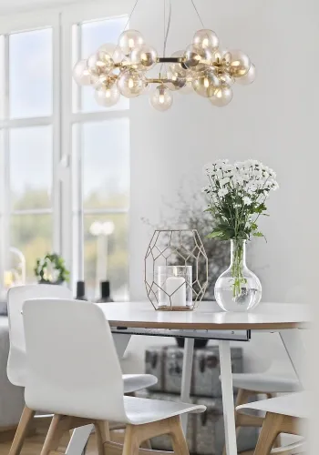 Dostępne od ręki Lampa Wisząca Żyrandol Maytoni MOD548PL-25G Dallas 25xG9 69cm x 135cm złoty szklane kule