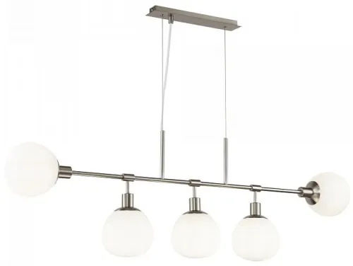 Wyjątkowa oferta Lampa Wisząca Podłużna Kule Szklane Maytoni MOD221-PL-05-N Erich 5xE14 120cm x 45cm nikiel
