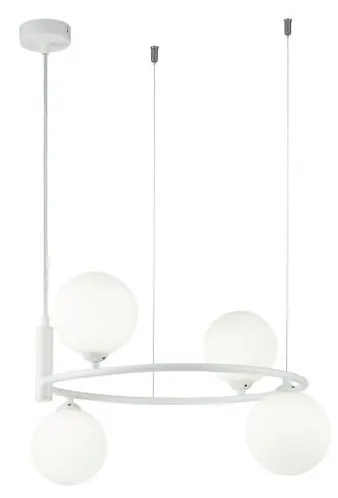 Lampa Wisząca Obręcz Szklane Kule Maytoni MOD013PL-04W Ring 4xG9 39cm x 178cm biały Szybka wysyłka