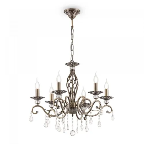 Sprawdź teraz Lampa wisząca Żyrandol Świecznikowy na łańcuchu z kryształami Maytoni RC247-PL-06-R Grace 6xE14 63cm x 76cm mosiądz