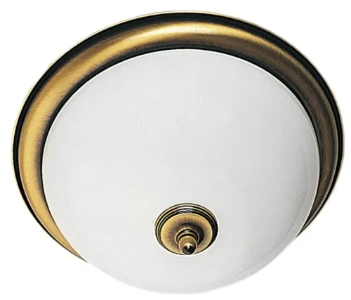 Okrągły klasyczny mosiężny patynowany plafon z białym kloszem szklanym Jupiter 82 Plafon PT-D 2xE27 19cm x 36cm Tani