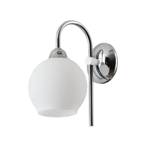 Chromowana lampa ścienna z białym szklanym kloszem Jupiter 1400 Axel E27 Ekspresowa dostawa