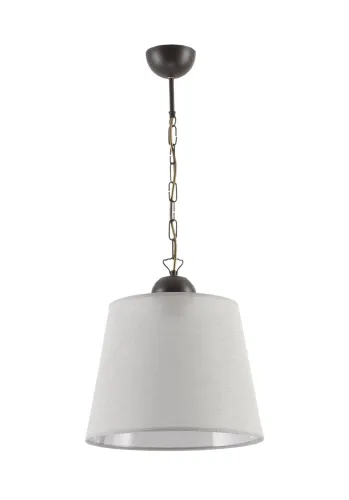 Sprawdź teraz Pojedyncza lampa wisząca wenge z abażurem szarym Jupiter 1359 Kamelia E27 38cm