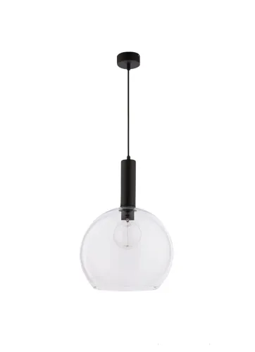 Czarna lampa wisząca z transparentnym szklanym kloszem Jupiter 1574 Laf E27 30cm Dostępne od ręki