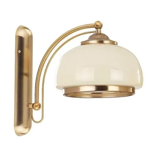 Łatwy zwrot Lampa ścienna klasyczna Kinkiet Alfa 10440 Lord E27 24cm x 30cm klosz kremowy stelaż mosiądz