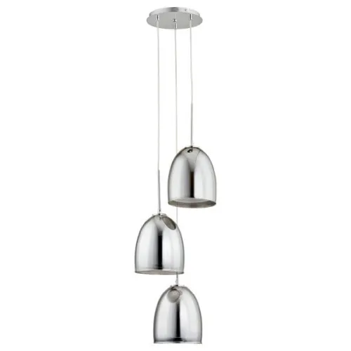 Dodaj do koszyka Lampa wisząca potrójna chromowana z regulacją wysokości i szklanymi kloszami Ronda Grafi Alfa 60143 3xE27 100cm x 34cm