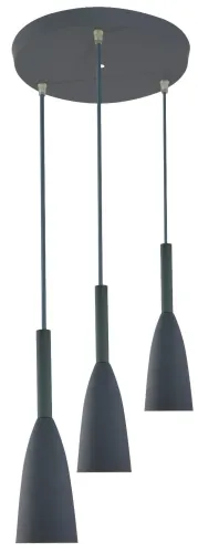 Dostępne od ręki Szara lampa wisząca trzy klosze na okrągłej rozecie 30cm Light Prestige LP-181/3P GR Solin 3xE27