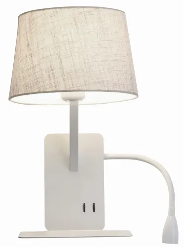 Wysoka jakość Biała lampa ścienna kinkiet z abażurem i giętkim reflektorem Light Prestige LP-2121/1W R WH Dakota Prawy E27 i LED 3W 3000K