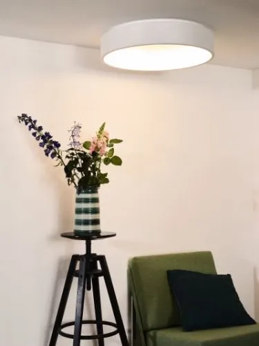 Biały okrągły metalowy plafon LED średnica 60cm Lucide 46100/42/31 Talowe 42W 3000K ściemniacz Ostatnie sztuki