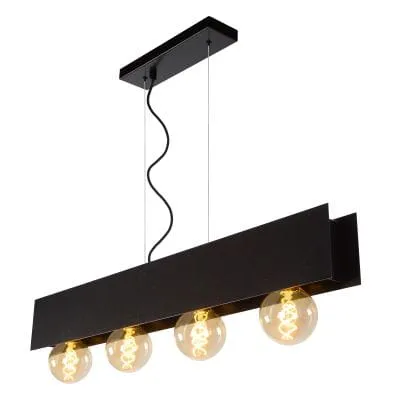 Lampa wisząca nad stół czarna listwa 90cm Lucide 30474/04/30 Surtus 4xE27 Cena promocyjna