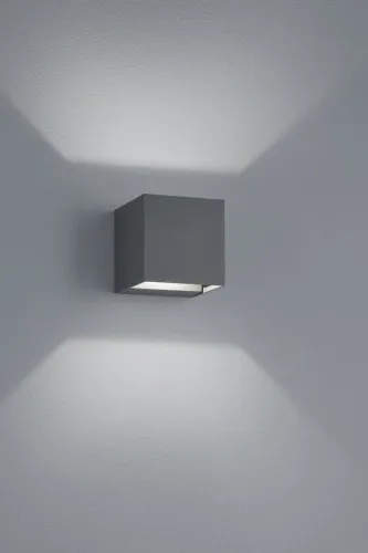 Bezpieczna płatność Zewnętrzna lampa ścienna kinkiet na elewację Trio 226860242 Adaja LED 2x3W 3000K IP54 antracyt