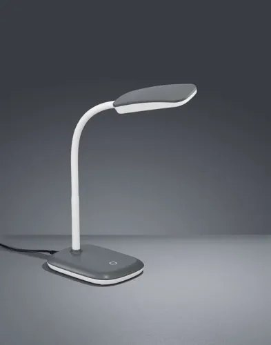 Bezpieczna płatność Lampa biurkowa nowoczesna do pokoju dziecięcego na giętkim ramieniu regulacja jasności szara RL R52431187 Boa LED 3,5W 3000K 36cm