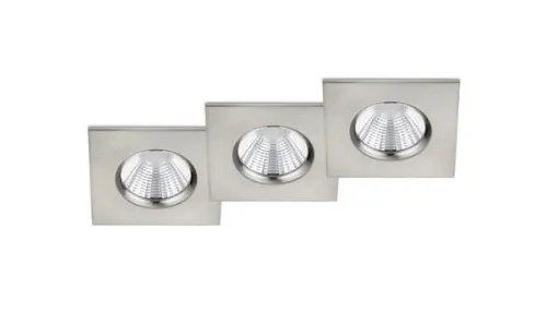 Taniej Lampa sufitowa podtynkowa Trio 650610307 Zagros LED 5,5W 3000K IP65 8,5cm ściemniacz nikiel Zestaw 3 sztuk