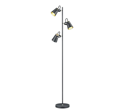 Bestseller Lampa Podłogowa Z Regulowanymi Reflektorami Trio 408800332 Edward 3xE14 38cm x 160cm czarny
