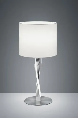 Do wyczerpania zapasów Lampa stołowa Nocna Trio 575310307 Nandor LED + E27 62cm x 30cm biały nikiel