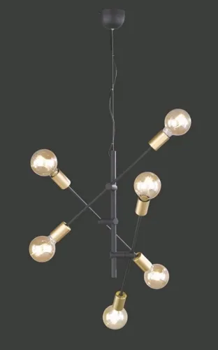 Taniej Lampa wisząca Trio 306700632 Cross 6xE27 54cm czarny